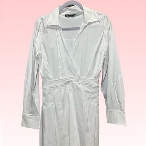 Zara white pleated dress